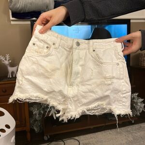 Zara jean shorts white 2